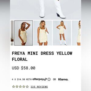 Princess Polly FREYA MINI DRESS YELLOW FLORAL